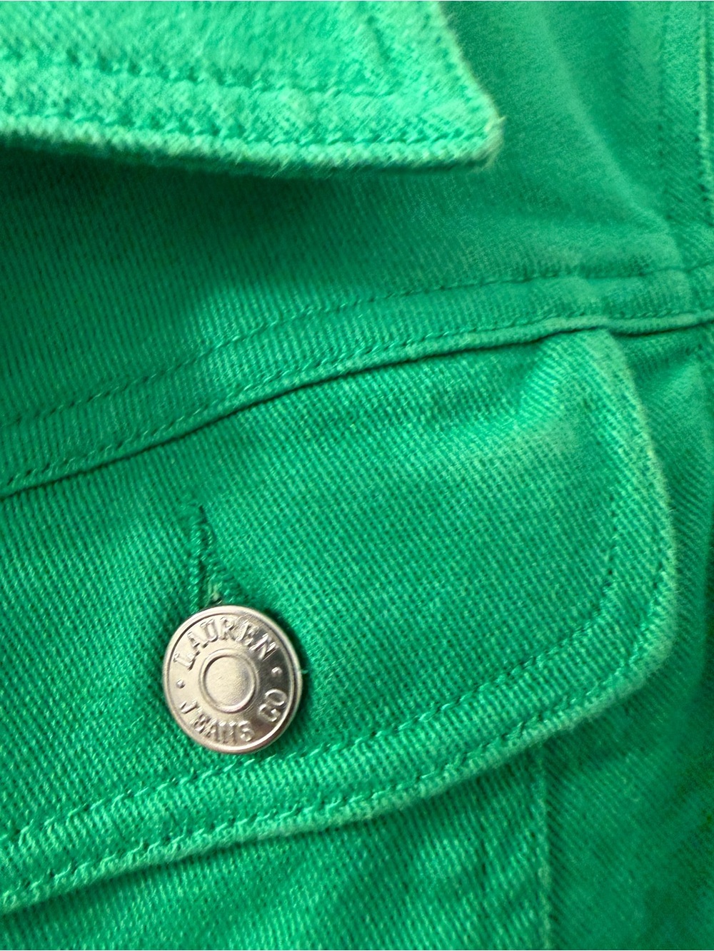 Ralph Lauren Women's Green Denim Jacket - Picture 3 of 4